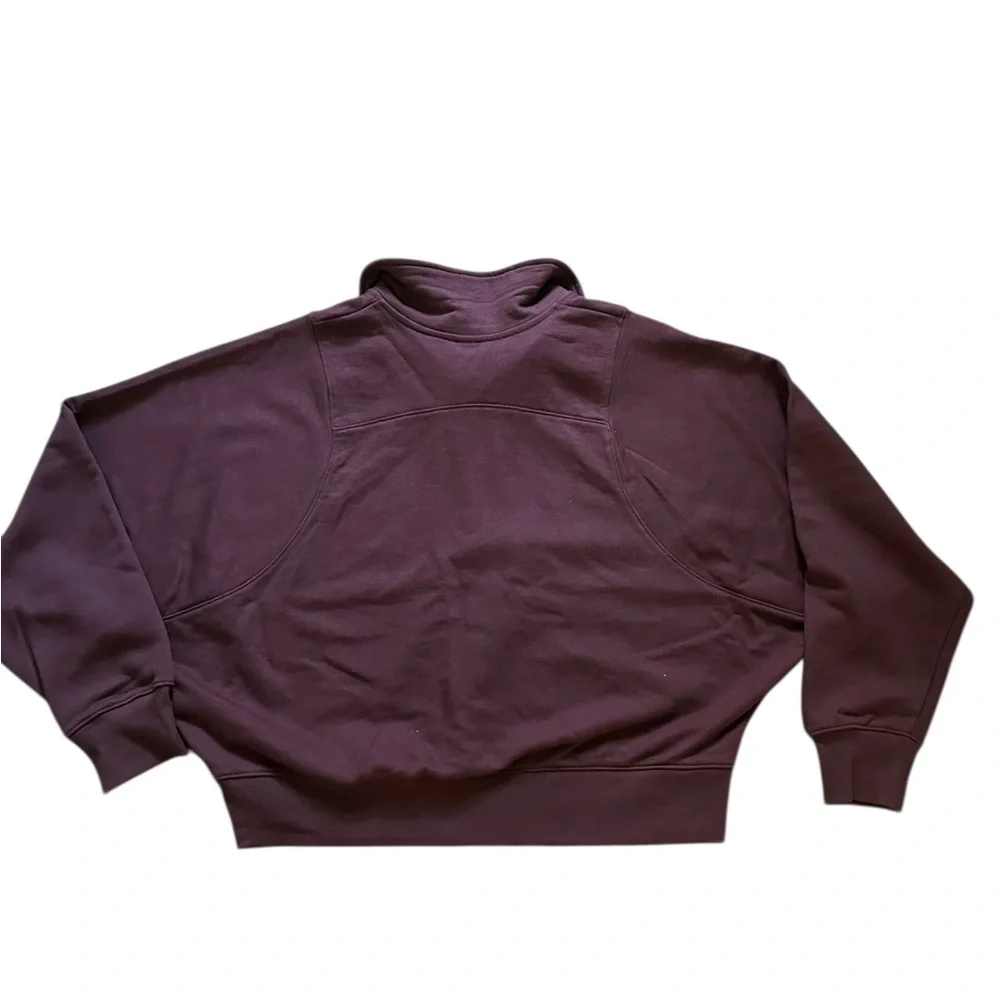 Wild Fable Cropped Quarter Zip Pullover Maroon Burgundy XL - Picture 2 of 10